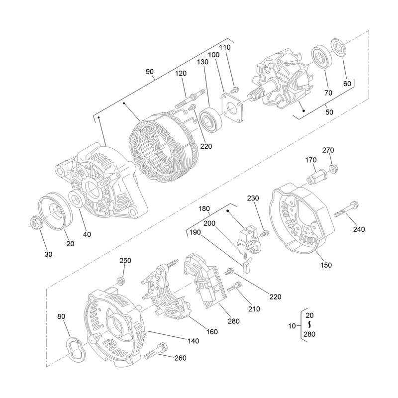 Alternator Components Assembly