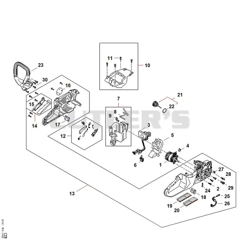 Electric motor, Electronic module, Handle housing