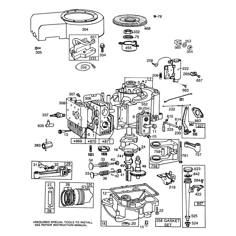 Engine Briggs & Stratton Model 253707-0157-01