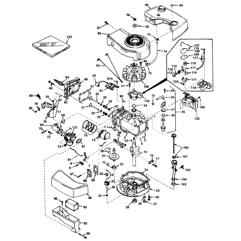 Engine Tecumseh Model No Tnt 100-10059c