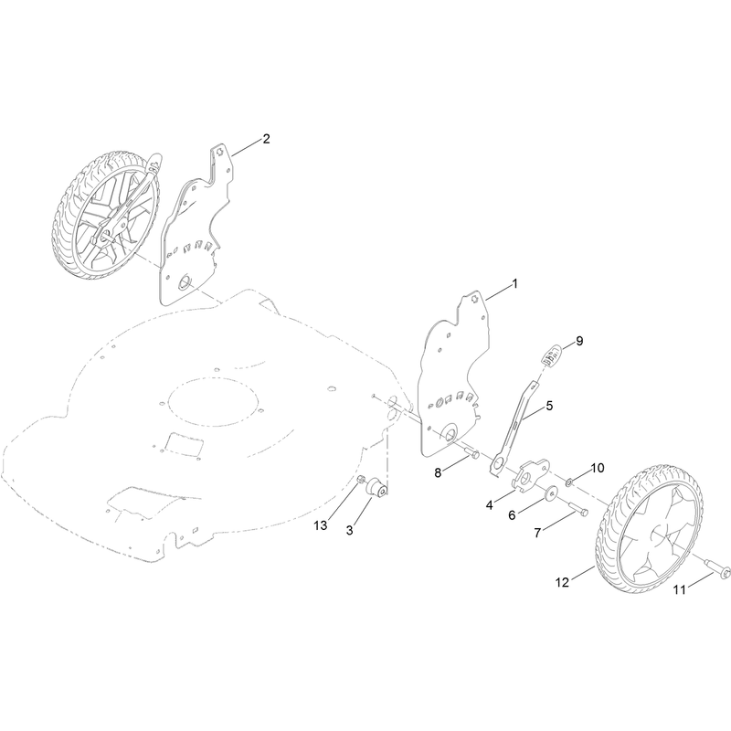 Rear Wheel and Height of Cut Assembly
