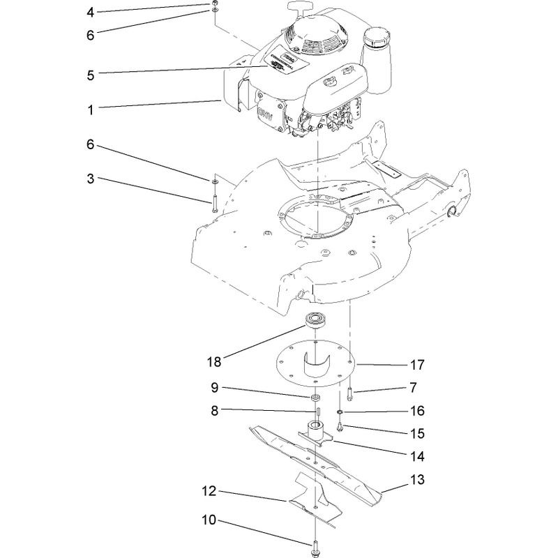 Engine and Fuel Tank Assembly