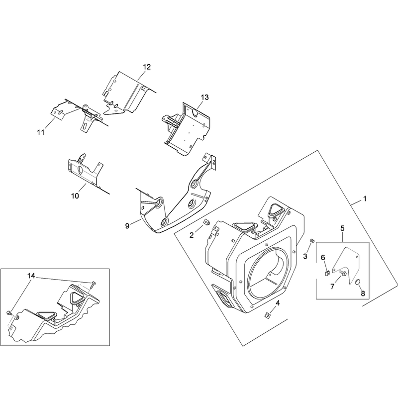 Blower Housing and Baffle Assembly Kohler CH740-3118