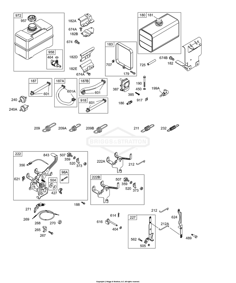 Controls, Fuel Tank, Governor Springs