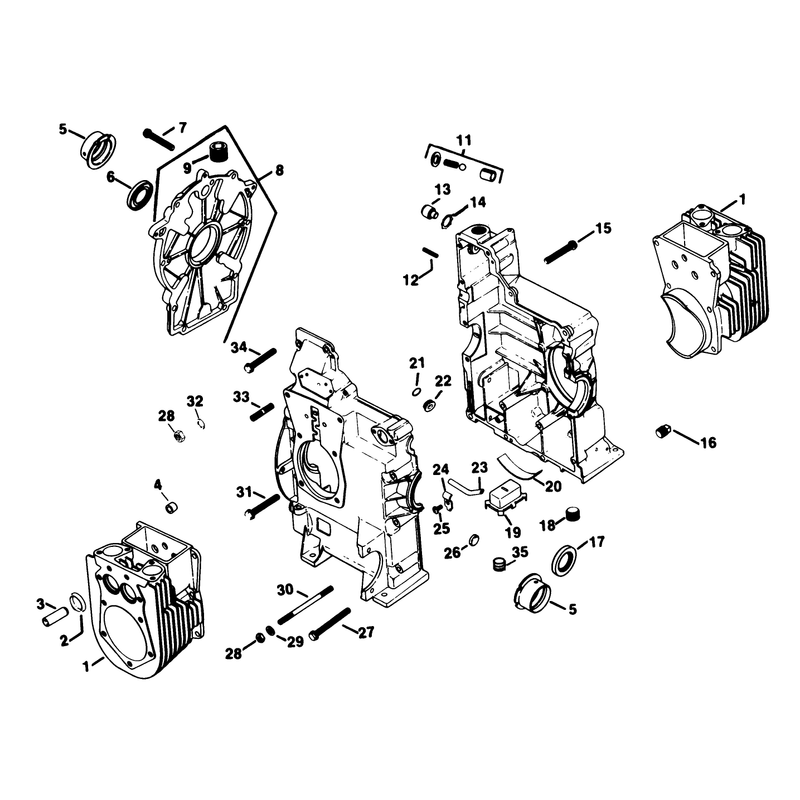 Crankcase Kohler Engine Model No Kt17qs Type No 24324