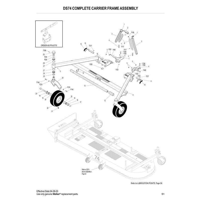 DS74 COMPLETE CARRIER FRAME ASSEMBLY
