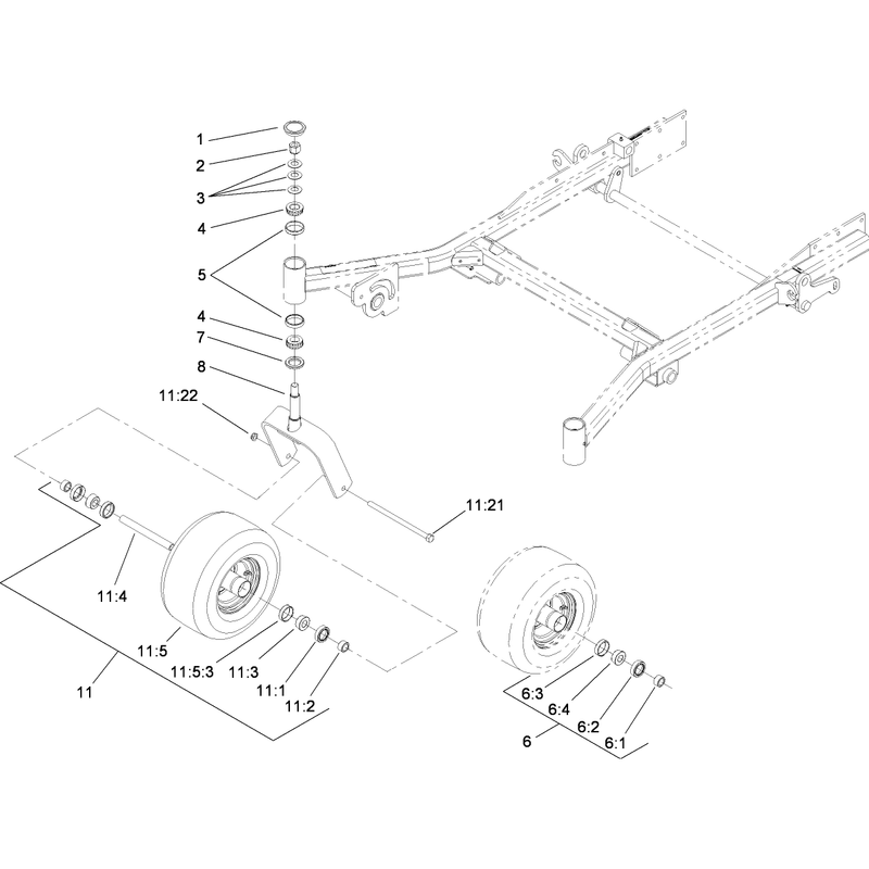 Caster Wheel and Fork Assembly