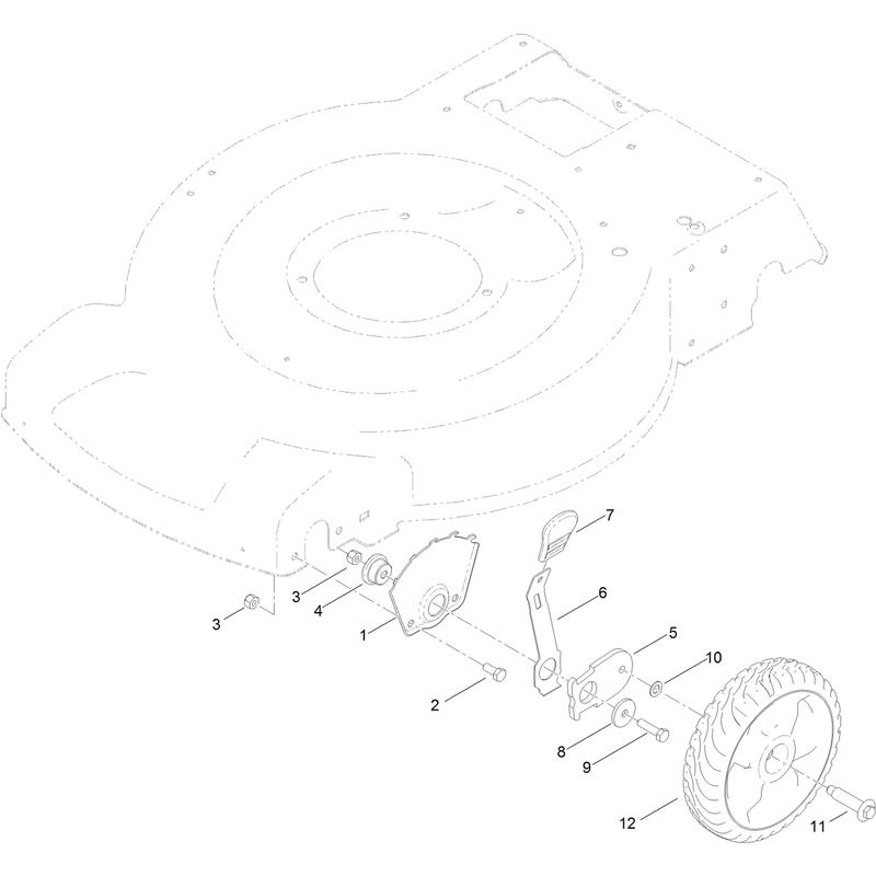 Front Wheel and Height of Cut Assembly