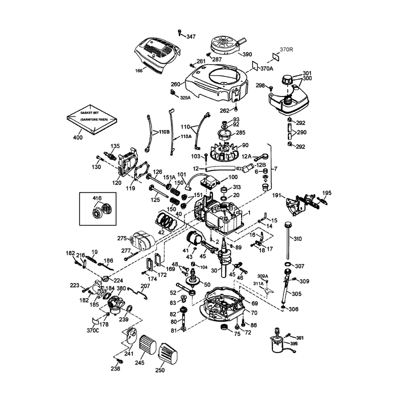 Engine Assembly No 1 Tecumseh No LEV120-362004A