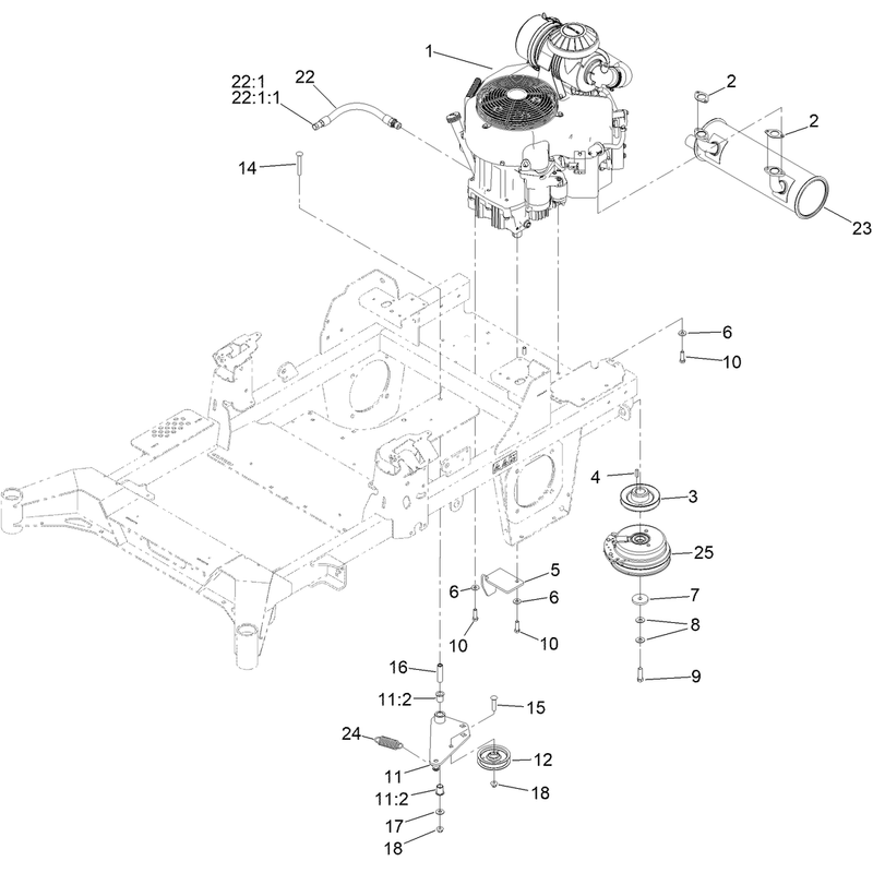 Engine Clutch and Muffler Assembly
