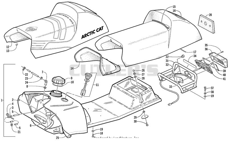 GAS TANK, SEAT, AND TAILLIGHT ASSEMBLY [76540]