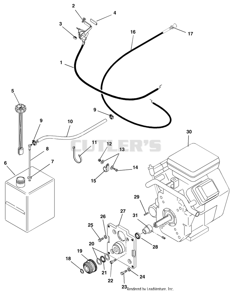 Engine, Fuel And Exhaust System - Briggs & Stratton - 16 HP