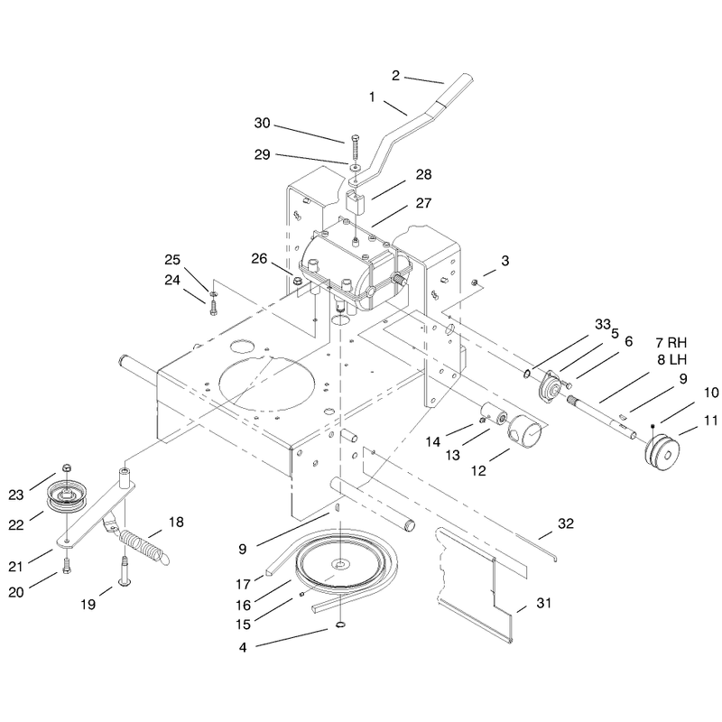 Transmission and Idler Pulley Assembly