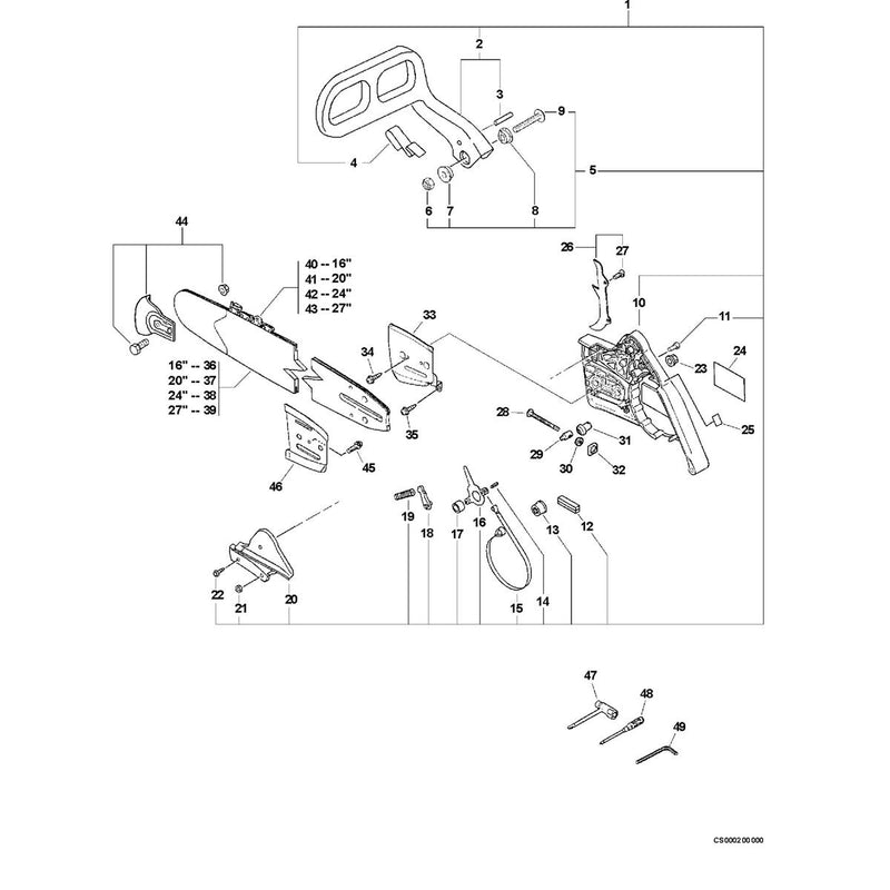 Chain Brake Asssembly, Guide Bar, Chain