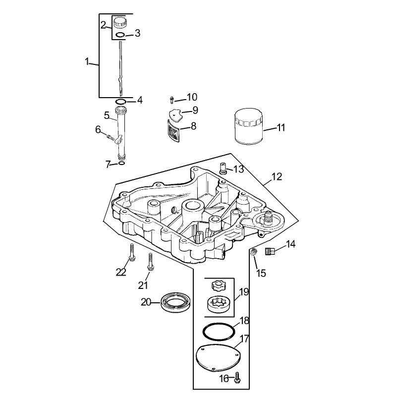 Oil Pan and Lubrication Assembly Kohler CV15S-41620