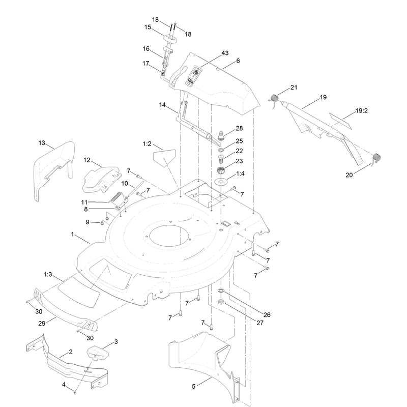 Deck Side Chute and Rear Door Assembly
