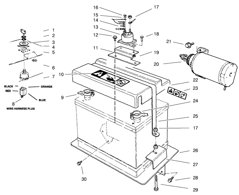Starter Motor Battery Wire Assembly