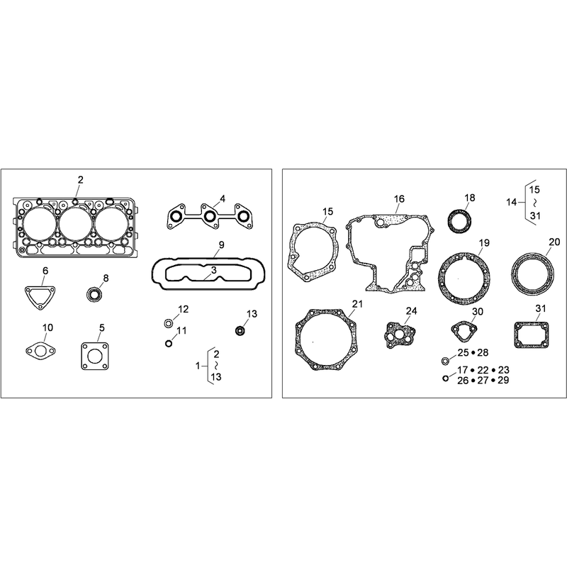 Upper and Lower Gasket Kits