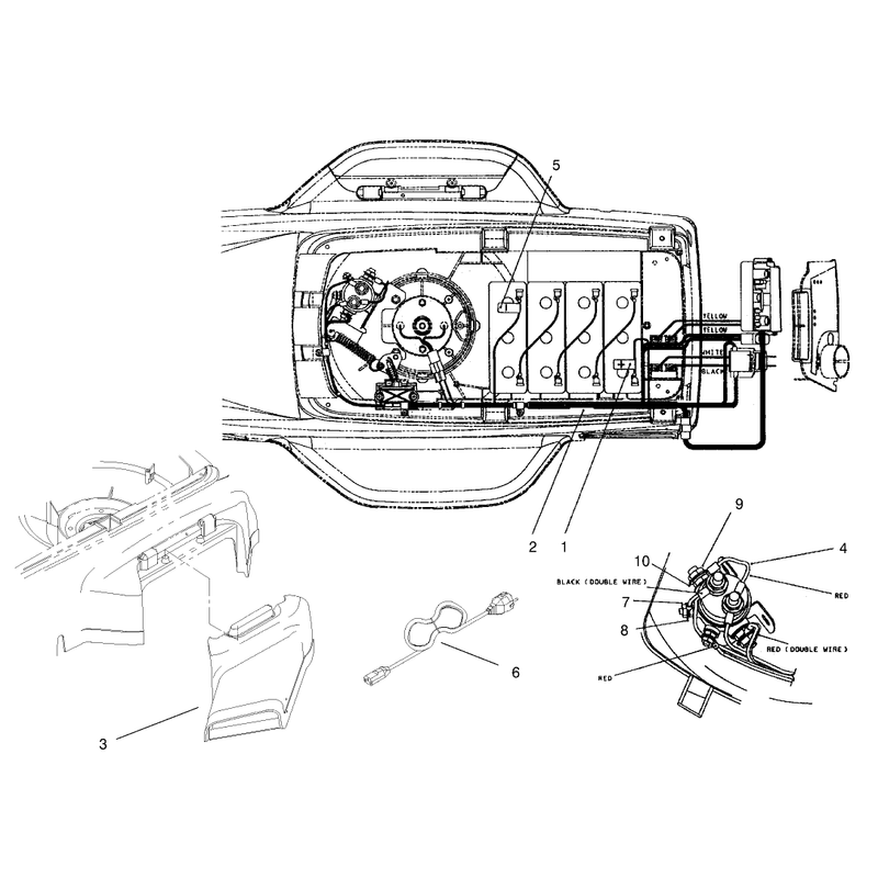 Electrical Wire Diagram Power Cord and Side Discharge Chute Assembly