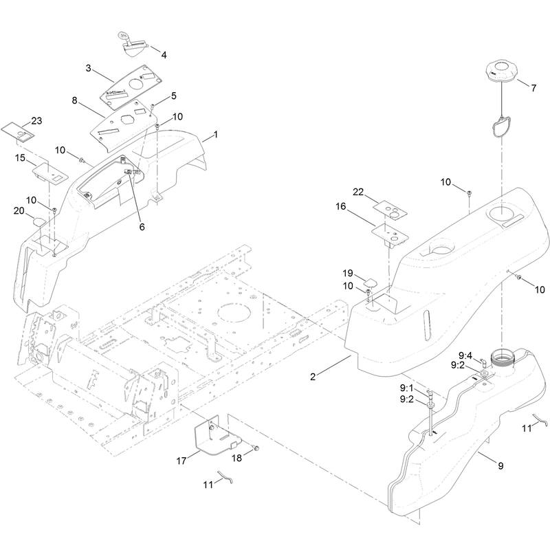 Body Styling and Fuel Tank Assembly