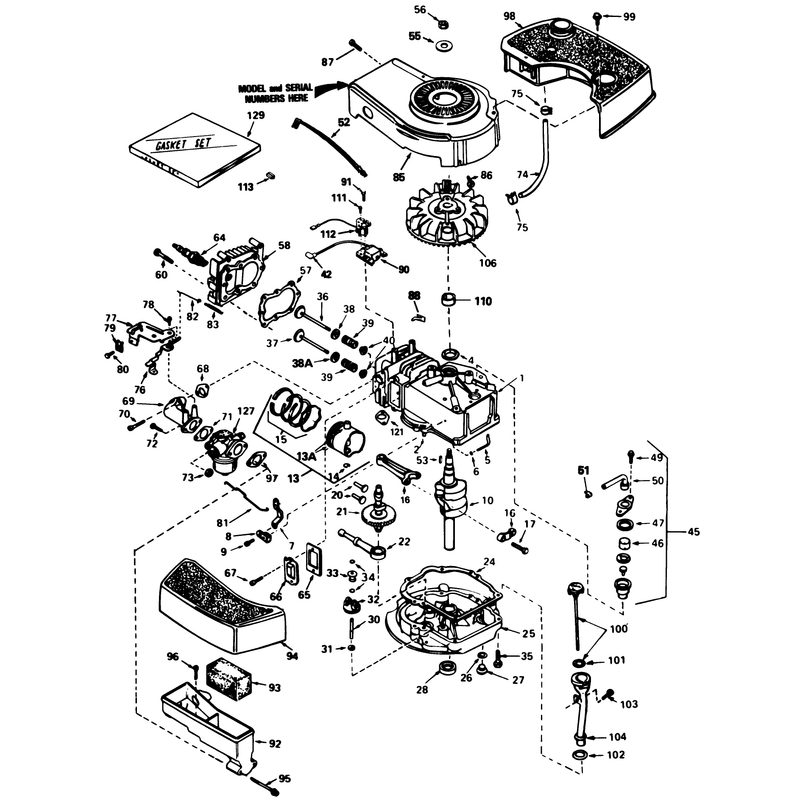 Engine Tecumseh Model No Tnt 100-10097e