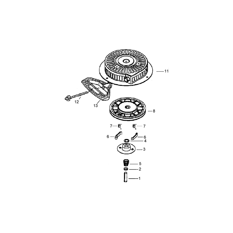 Recoil Starter Assembly No. 590733 (Optional)  Tecumseh LH358SA-159625A