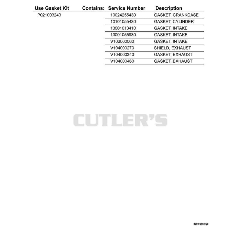 Gasket Kit -- P021003243