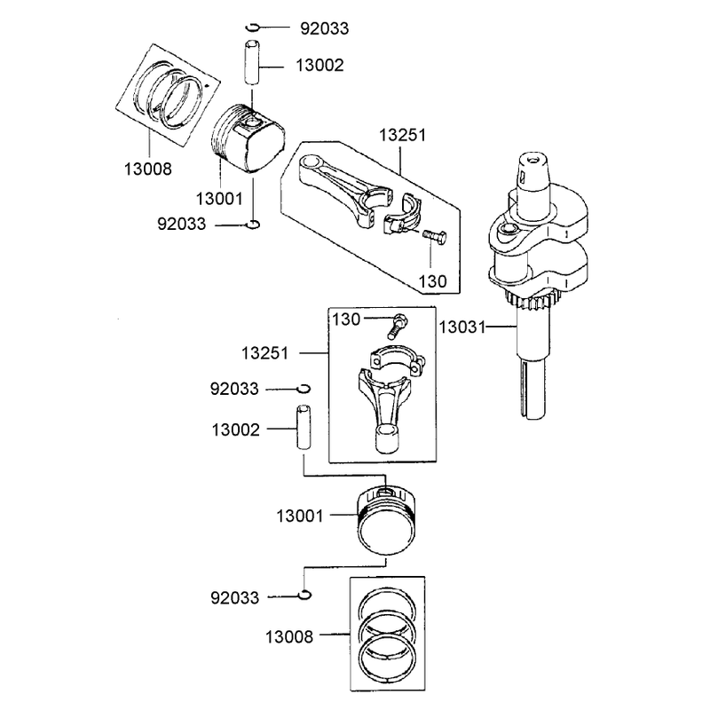 PistonCrankshaft Assembly Kawasaki FH500V-AS25