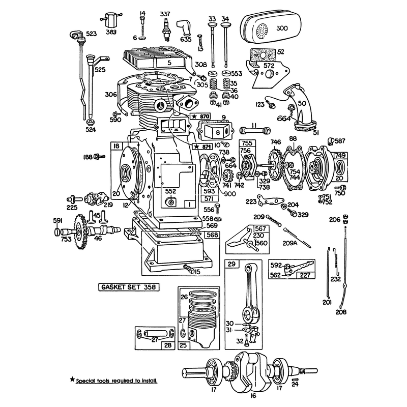 Engine Briggs and Stratton Model No 326437-0630-01