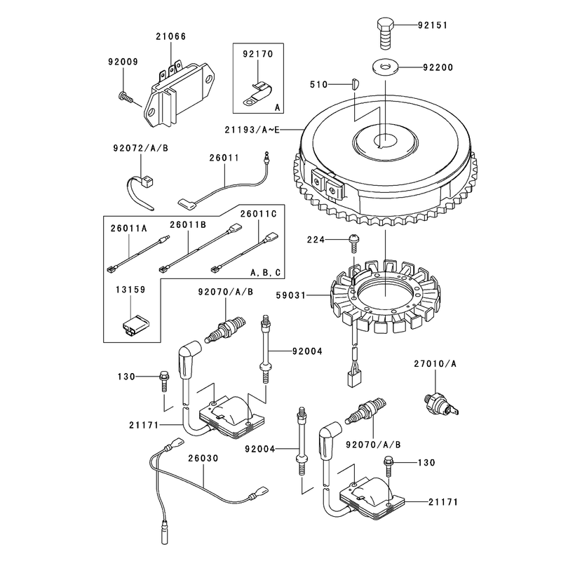 Electric Equipment Assembly Kawasaki FH500V-ES10