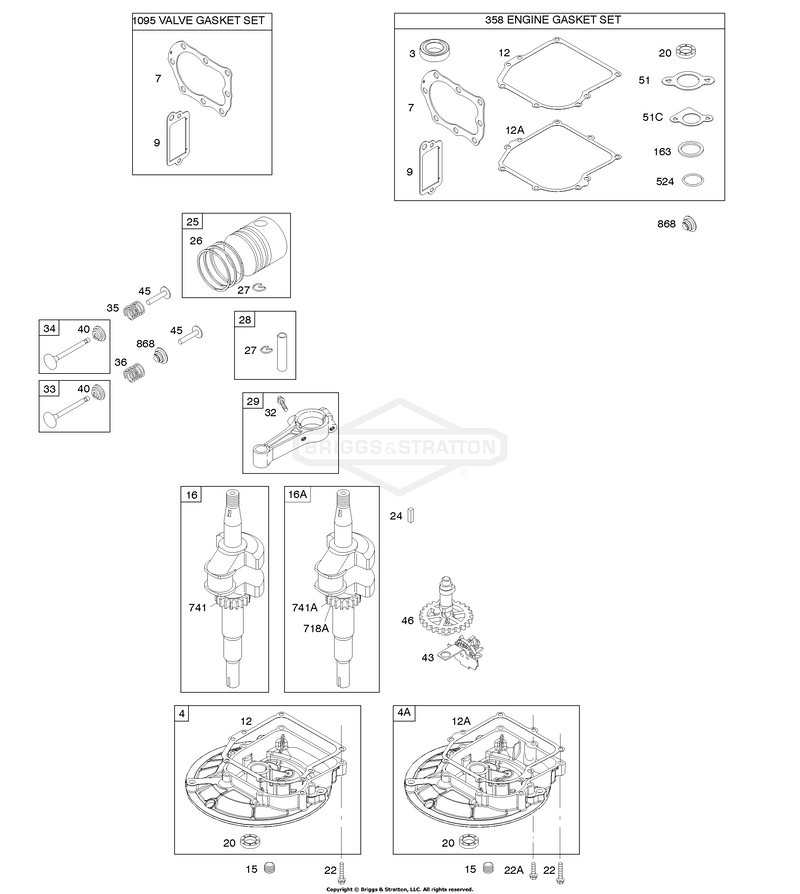 Camshaft, Crankcase Cover/Sump, Crankshaft, Gasket Set - Engine, Gasket Set - Valve, Piston/Rings/Connecting Rod