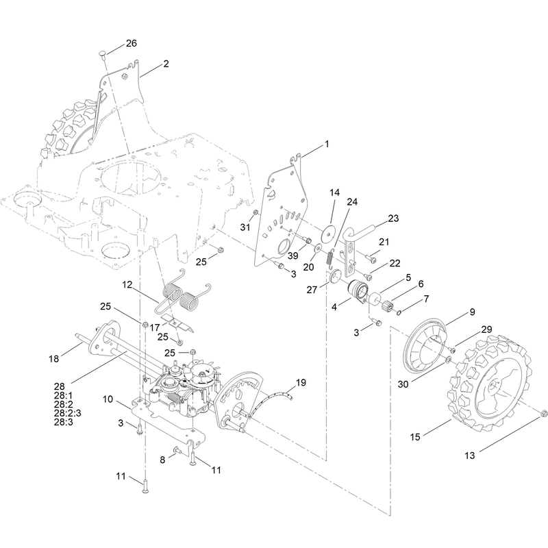 Traction and Height of Cut Assembly