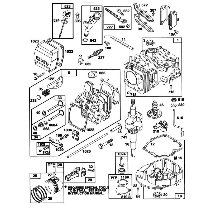 Engine GTS 150 Model No 20465 Onlymodel No 97772-0110-02
