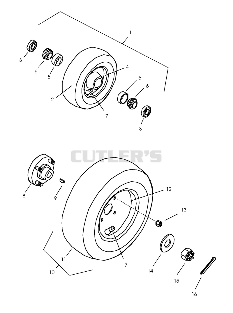 FRONT AND REAR WHEELS
