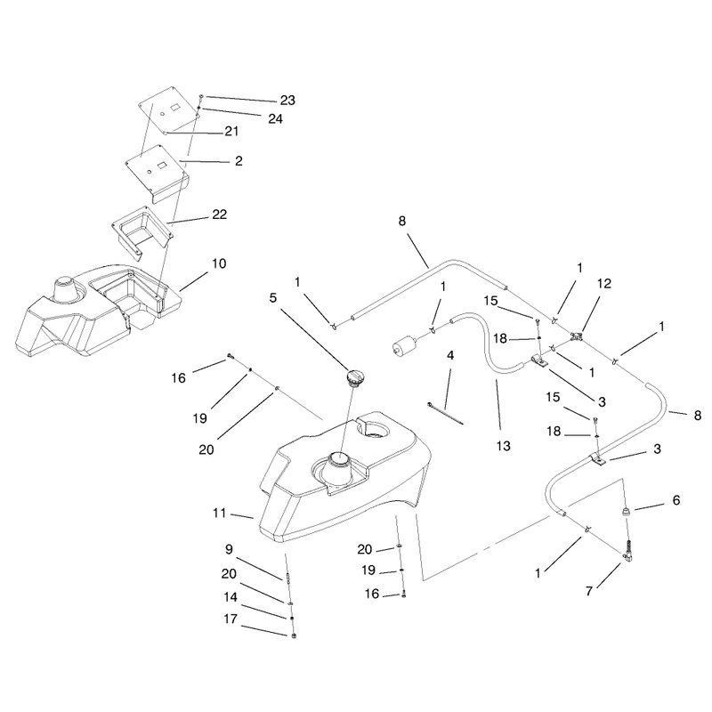 Tank and Fuel Lines Assembly