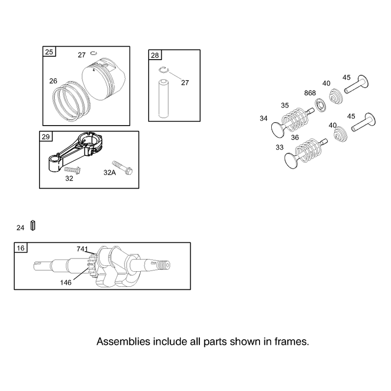 Crankshaft Assembly Briggs and Stratton Model 123K02-0114-E1