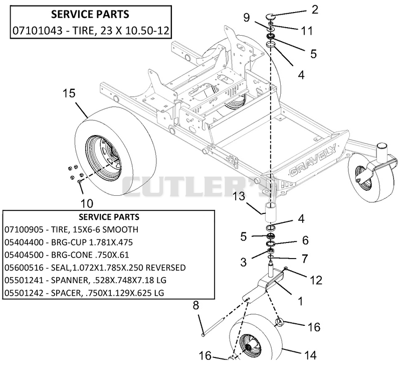 Casters And Tires - 52-Inch