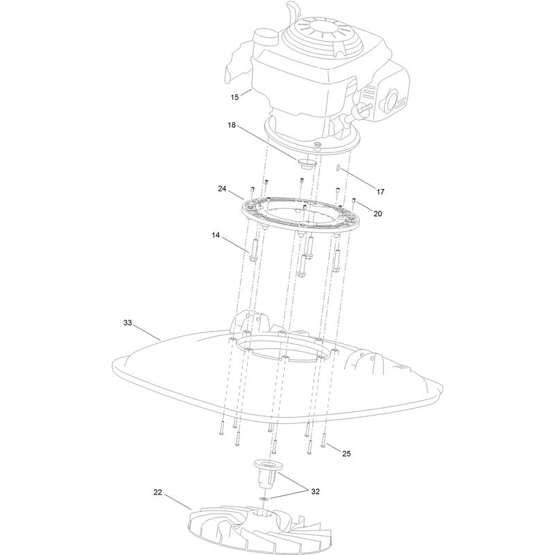 Engine and Impeller Assembly