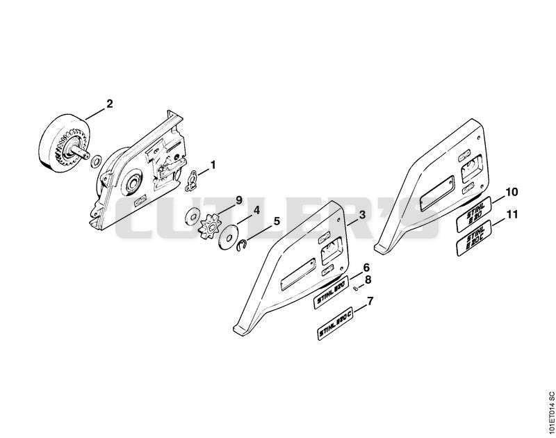 Chain sprocket cover (13.98), (40.94)