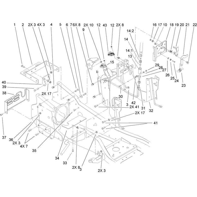 Steering Tower and Fuel Tank Support Assembly