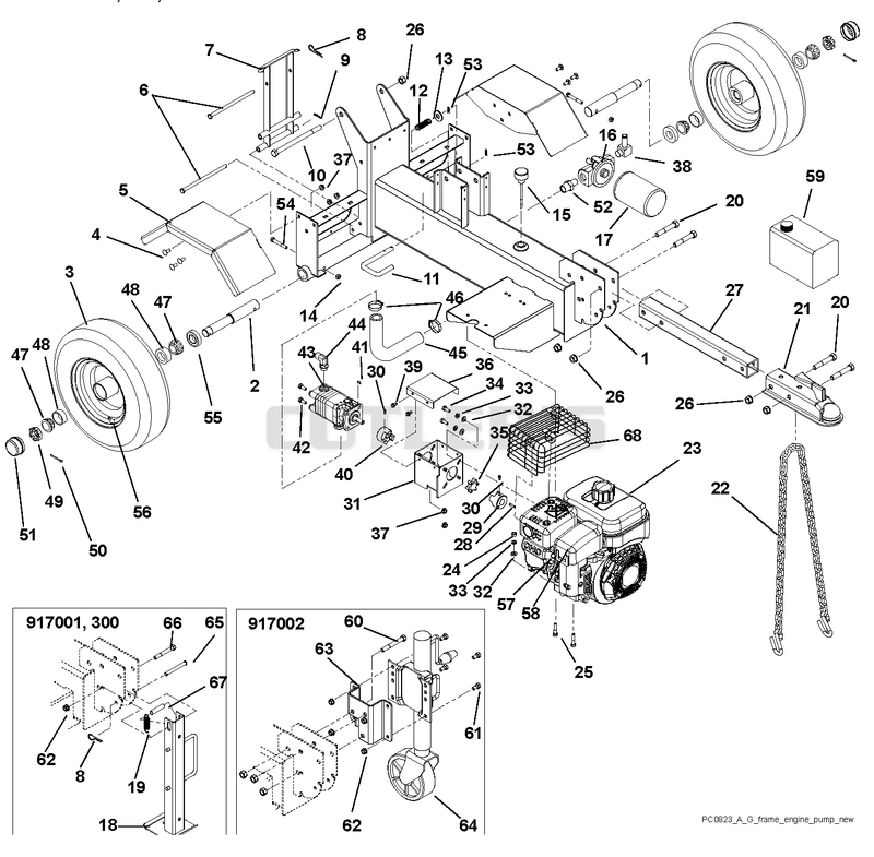 Frame, Engine And Pump