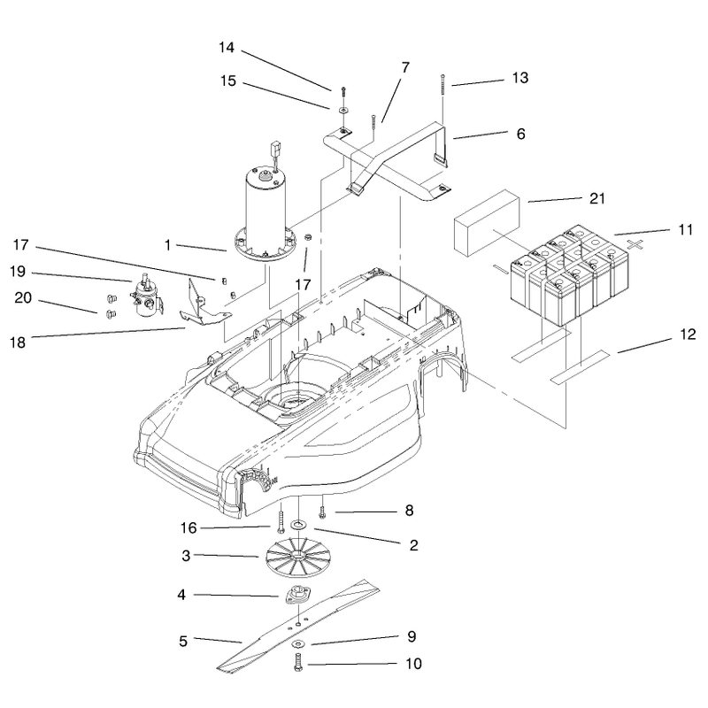 Motor Batteries and Blade Assembly