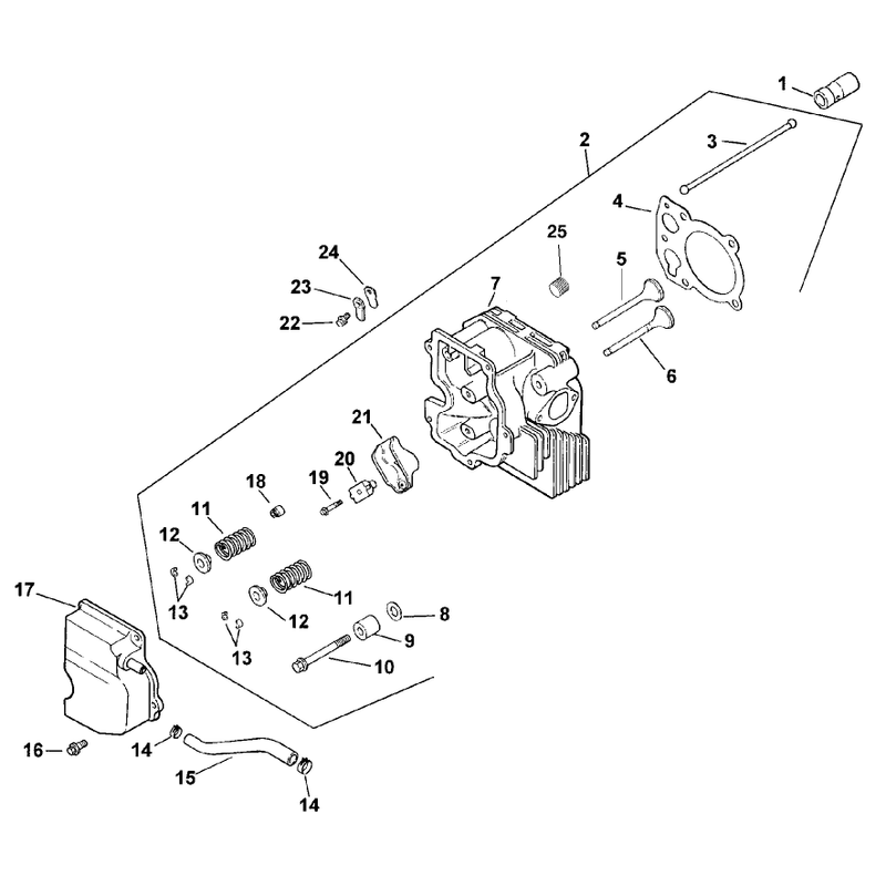 Cylinder Head Valve and Breather Assembly Kohler Model Cv15t-41604