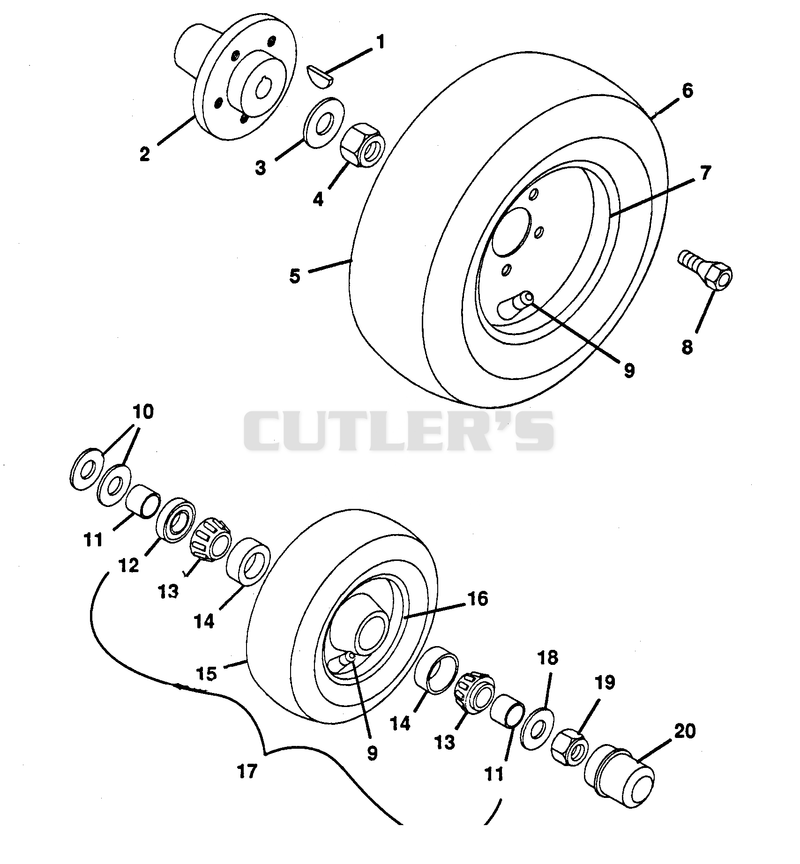 FRONT AND REAR WHEELS