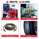 Simpson Mobile Trailer 4200 PSI 4.0 GPM Honda GX390 Gas Pressure Washer Trailer (95002)