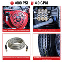 Simpson Mobile Trailer 4000 PSI 4.0 GPM Honda GX390 Gas Hot Water Pressure Washer Trailer (95005)