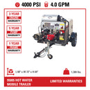 Simpson Mobile Trailer 4000 PSI 4.0 GPM Honda GX390 Gas Hot Water Pressure Washer Trailer (95005)