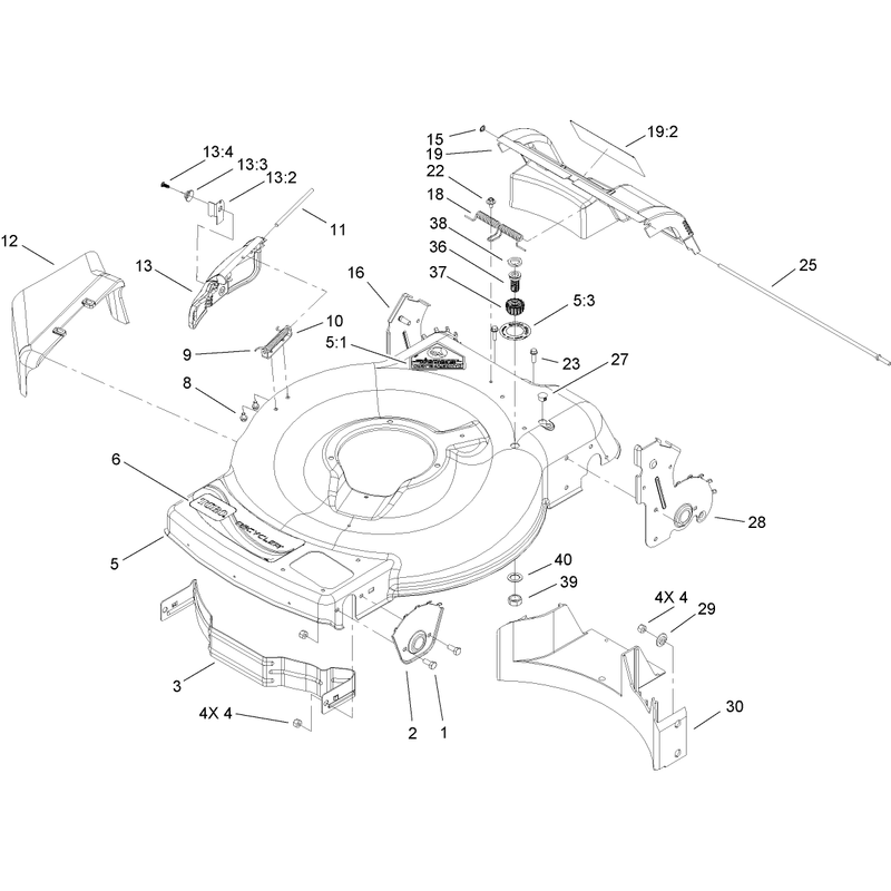 Deck Side Chute and Rear Door Assembly