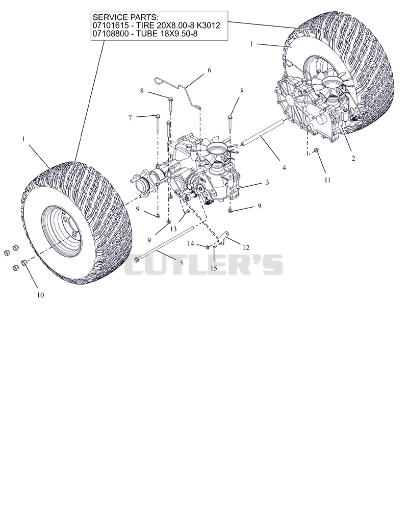 Rear Tires and Transaxles - 42"