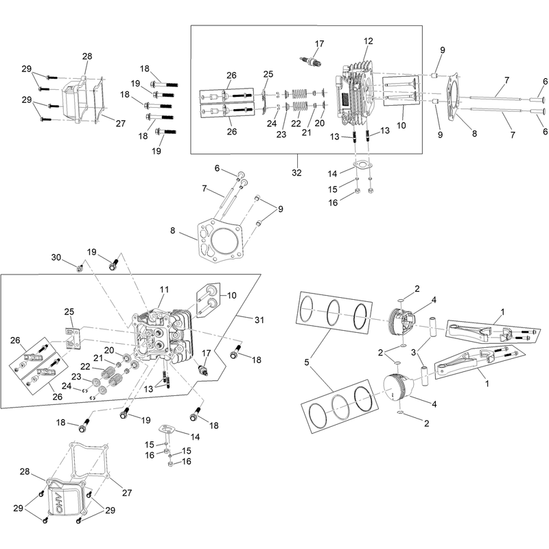 Piston and Cylinder Head Assembly
